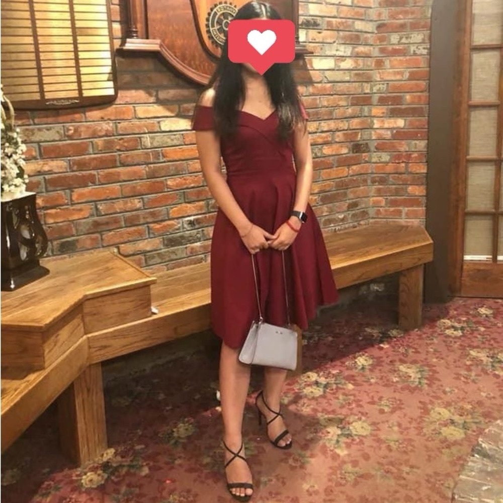 Women's Wrap Off Shoulder Cocktail Midi Dress (worn once)